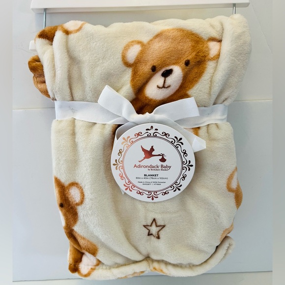 Berkshire Other - Adirondack Baby by Berkshire My Cozy Cream Baby Blanket Teddy Bears & Stars